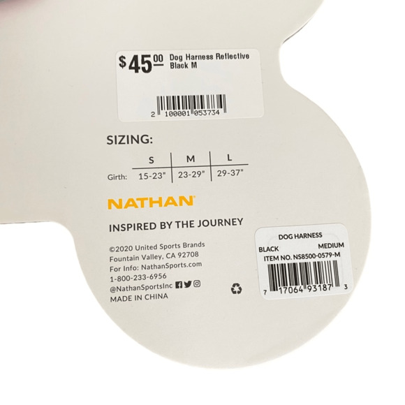 Nathan Sport Medium Dog Harness Girth 23”-29” Reflective Running Washable - Picture 3 of 8